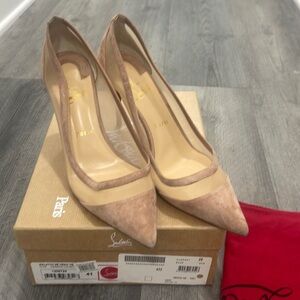 Christian Louboutin nude pumps 85 heel